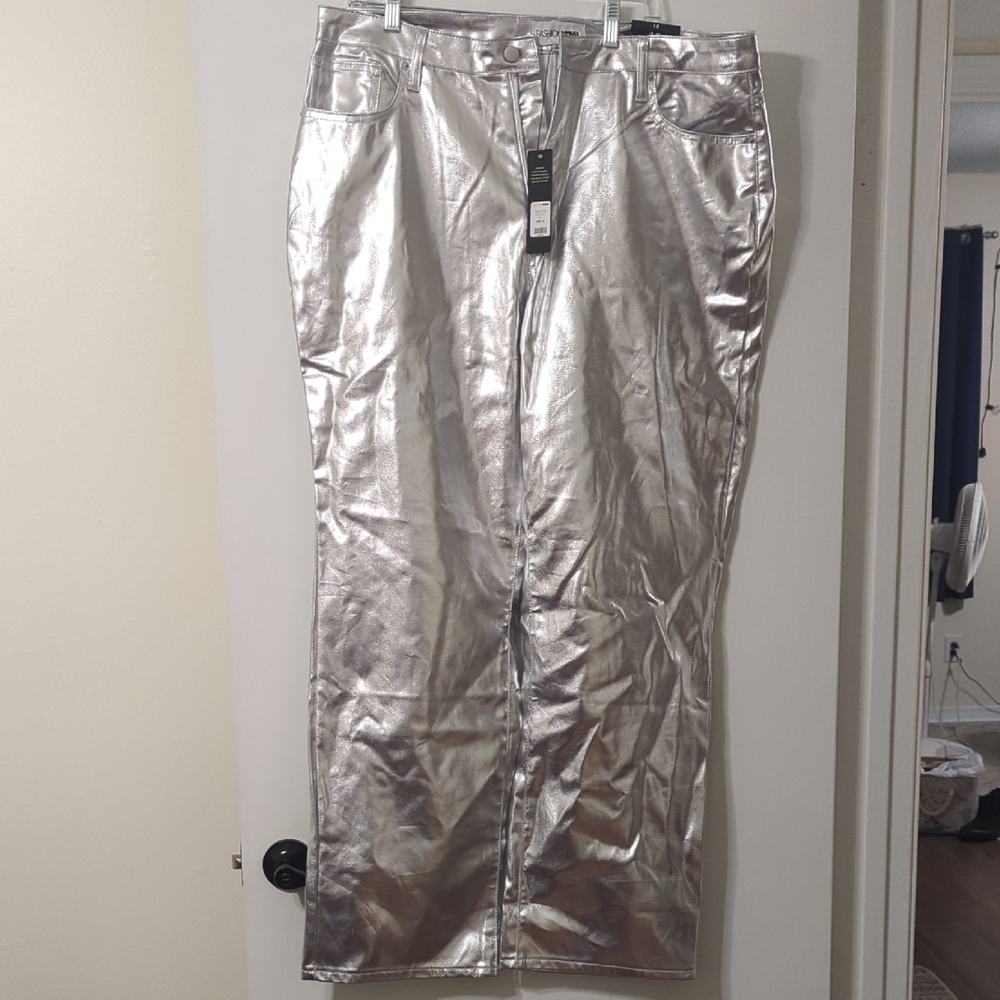 Shiny Silver Metallic Skirt